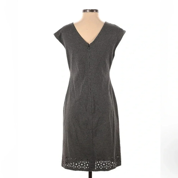 Banana Republic | Classic Chic Heather Grey Ponte Cut Out Sheath Dress Size 4 - Picture 2 of 4